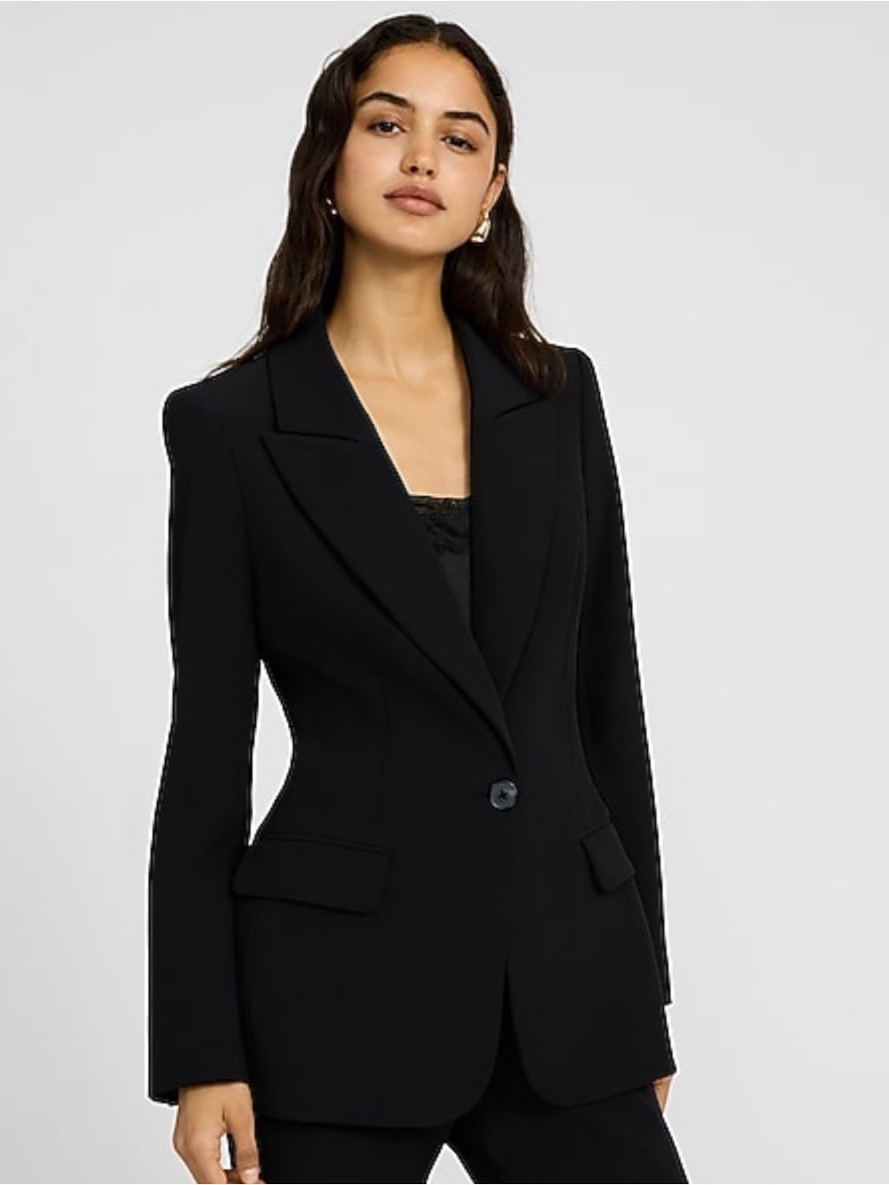 Express Black Single-Button Tailored suit
